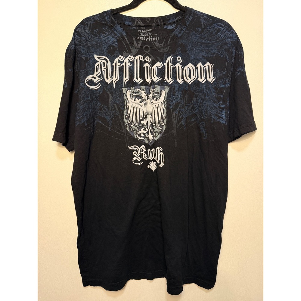 Affliction T Shirt 2XL Georges St-Pierre Rush Signature Series Black MMA Graphic